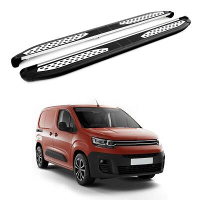 Turtle Citroen Berlingo 2019-2025 / Uzun Şasi Yan Basamak Plus Siyah