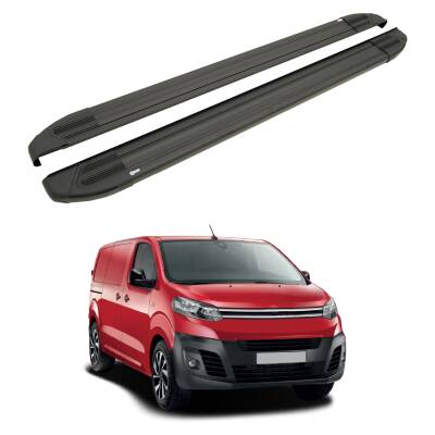 Turtle Citroen Dispatch (Mk3) 2017-2025 / Orta Şasi Yan Basamak Brillant Siyah