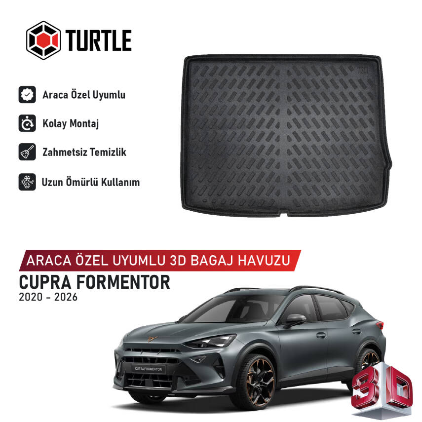 Turtle Cupra Formentor 2020-2026 Uyumlu 3D Havuzlu Bagaj Havuzu - 1