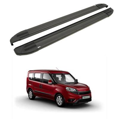 Turtle Fiat Doblo 2 2010-2022 / Kısa Şasi Yan Basamak Brillant Siyah