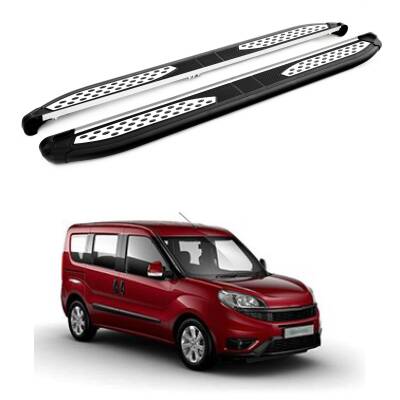 Turtle Fiat Doblo 2 2010-2022 / Kısa Şasi Yan Basamak Plus Siyah