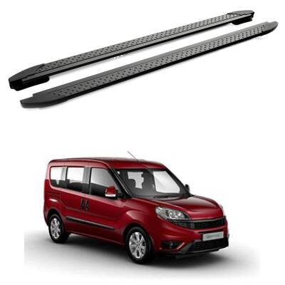 Turtle Fiat Doblo 2 2010-2022 / Uzun Şasi Yan Basamak Era V1 Siyah