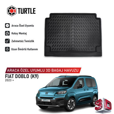 Turtle Fiat Doblo(K9) 2023-2026 Uyumlu 3D Havuzlu Bagaj Havuzu