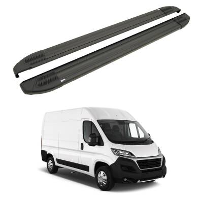 Turtle Fiat Ducato 2006-2025 / ExUzun Şasi Yan Basamak Brillant Siyah