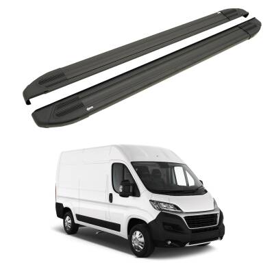 Turtle Fiat Ducato 2006-2025 / Orta Şasi Yan Basamak Brillant Siyah