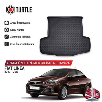 Turtle Fiat Linea 2007-2018 Uyumlu 3D Havuzlu Bagaj Havuzu