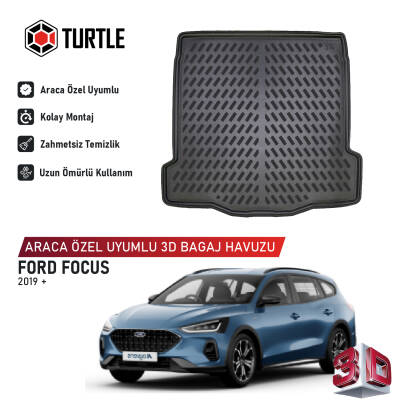 Turtle Ford Focus Estate (C519) Stationwagon 2019-2026 Uyumlu 3D Havuzlu Bagaj Havuzu