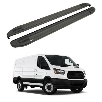 Turtle Ford Transit Trail 2021-2025 / Orta Şasi Yan Basamak Brillant Siyah