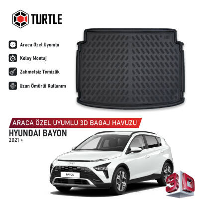 Turtle Hyundai Bayon (Bc3 Cuv) 2021-2026 Uyumlu 3D Havuzlu Bagaj Havuzu