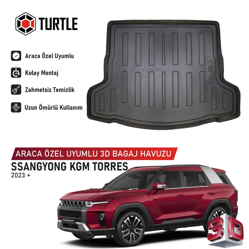 Turtle Kgm Ssangyong Torres 2023-2026 Uyumlu 3D Havuzlu Bagaj Havuzu - 1