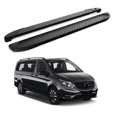 Turtle Mercedes-Benz Tourmalineer (W447) 2015-2025 / ExUzun Şasi Yan Basamak Sapphire V1 Siyah