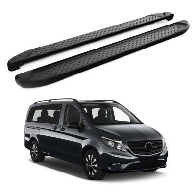 Turtle Mercedes-Benz Tourmalineer (W447) 2015-2025 / Uzun Şasi Yan Basamak Sapphire V1 Siyah