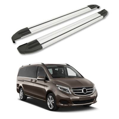 Turtle Mercedes-Benz V-Class (W447) 2015-2025 / Uzun Şasi Yan Basamak Brillant Gri