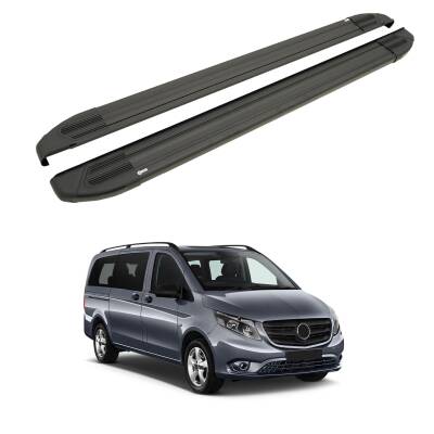 Turtle Mercedes-Benz Vito (W447) 2015-2025 / Uzun Şasi Yan Basamak Brillant Siyah
