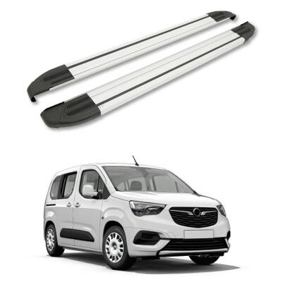 Turtle Opel Combo Life 2019-2025 / Uzun Şasi Yan Basamak Brillant Gri