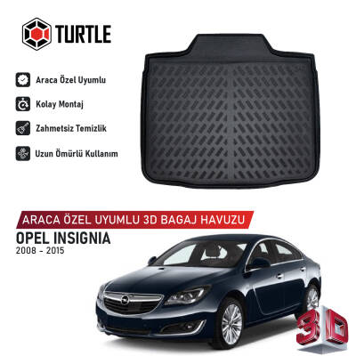 Turtle Opel insignia A-(G09) 2008-2015 Uyumlu 3D Havuzlu Bagaj Havuzu