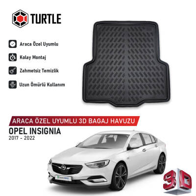 Turtle Opel insignia (Z18) 2017-2022 Uyumlu 3D Havuzlu Bagaj Havuzu