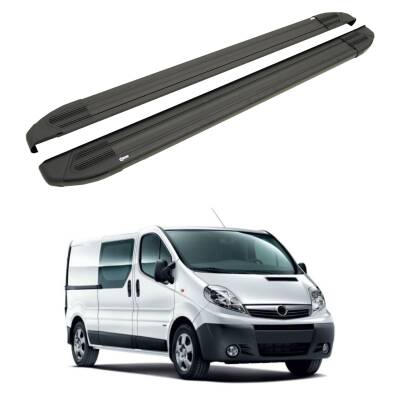 Turtle Opel Vivaro (X83) 2001-2014 / Uzun Şasi Yan Basamak Brillant Siyah