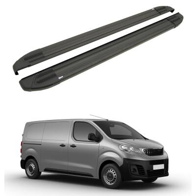 Turtle Peugeot Expert (Mk3) 2017-2025 / Uzun Şasi Yan Basamak Brillant Siyah