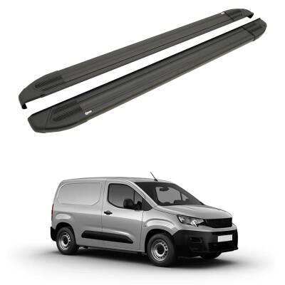 Turtle Peugeot Partner 2019-2025 / Kısa Şasi Yan Basamak Brillant Siyah