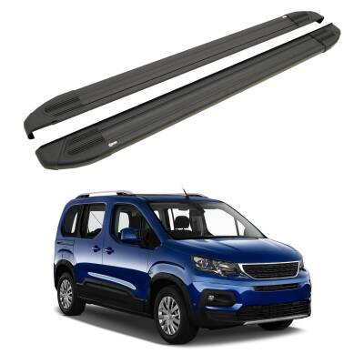 Turtle Peugeot Rifter 2019-2025 / Kısa Şasi Yan Basamak Brillant Siyah