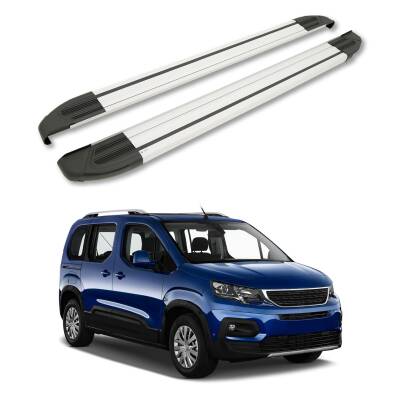 Turtle Peugeot Rifter 2019-2025 / Uzun Şasi Yan Basamak Brillant Gri