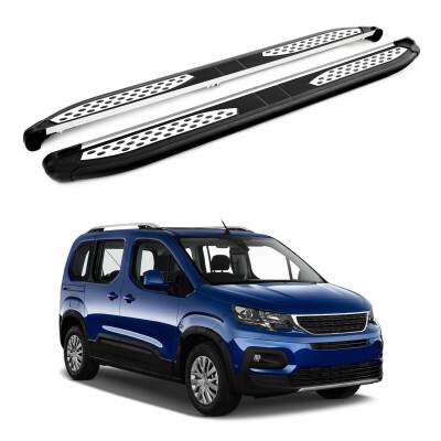Turtle Peugeot Rifter 2019-2025 / Uzun Şasi Yan Basamak Plus Siyah