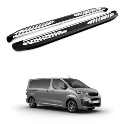 Turtle Peugeot Traveller (Mk3) 2017-2025 / Kısa Şasi Yan Basamak Plus Siyah