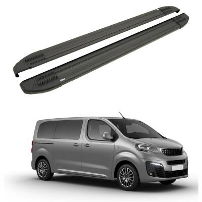 Turtle Peugeot Traveller (Mk3) 2017-2025 / Orta Şasi Yan Basamak Brillant Siyah