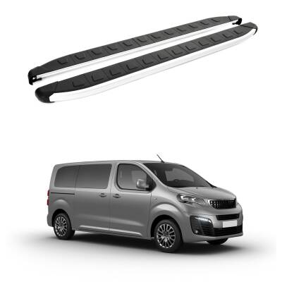 Turtle Peugeot Traveller (Mk3) 2017-2025 / Uzun Şasi Yan Basamak Alyans Gri