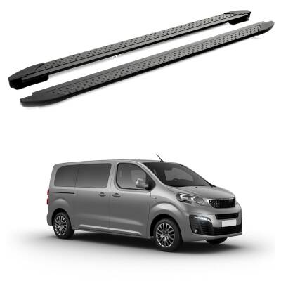 Turtle Peugeot Traveller (Mk3) 2017-2025 / Uzun Şasi Yan Basamak Era V1 Siyah