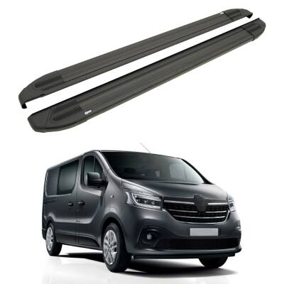 Turtle Renault Trafic (X82) 2014-2025 / Uzun Şasi Yan Basamak Brillant Siyah