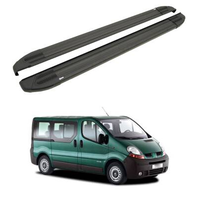 Turtle Renault Trafic (X83) 2001-2014 / Uzun Şasi Yan Basamak Brillant Siyah