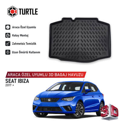Turtle Seat ibiza (Mk5) 2017-2026 Uyumlu 3D Havuzlu Bagaj Havuzu