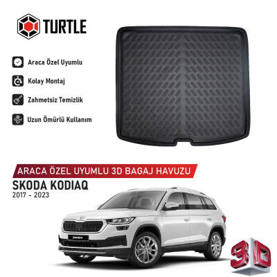 Turtle Skoda Kodiaq (Ns7) 2017-2023 Uyumlu 3D Havuzlu Bagaj Havuzu
