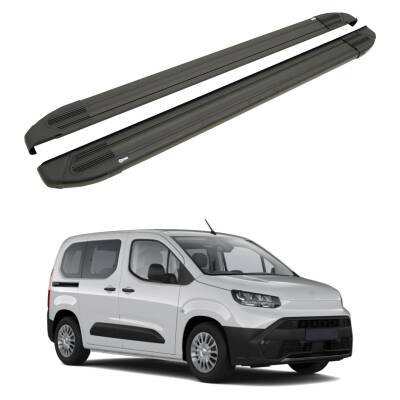 Turtle Toyota Proace City 2019-2025 / Uzun Şasi Yan Basamak Brillant Siyah