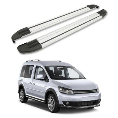 Turtle Volkswagen Caddy (2K) 2003-2019 / Uzun Şasi Yan Basamak Brillant Gri