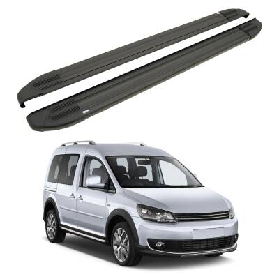 Turtle Volkswagen Caddy (2K) 2003-2019 / Uzun Şasi Yan Basamak Brillant Siyah