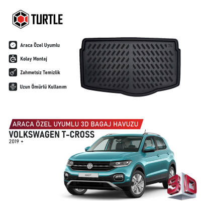 Turtle Volkswagen T-Cross (C11) 2019-2026 Uyumlu 3D Havuzlu Bagaj Havuzu